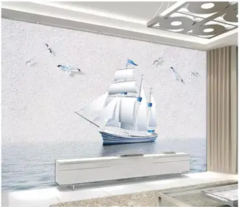 Vlastné 3d tapety na steny 3 d nástennú maľbu, tapety Moderné lode, TV joj, nástenné dekoračné maľovanie na stenu papiere domova