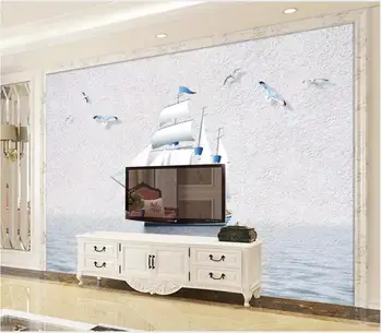 Vlastné 3d tapety na steny 3 d nástennú maľbu, tapety Moderné lode, TV joj, nástenné dekoračné maľovanie na stenu papiere domova