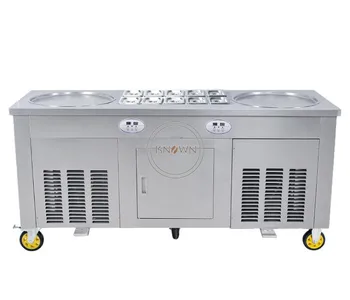 Vysoká kvalita thajsko smažiť vyprážaný ľad roll pan maker byt pan valcované vyprážaný ľad stroj ice cream kotúčoch stroj doprava zadarmo