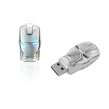 J-box USB Flash Disk 32GB LED Iron Man Robot Pendrives 16GB USB Pamäťový kľúč 64GB Palcom Jednotku pre Notebook Mac Tablet