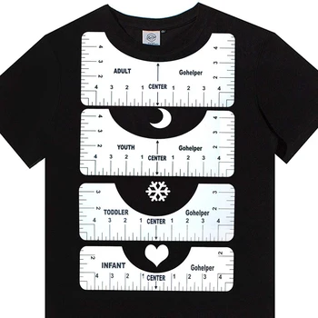 4Pcs/Set T-Shirt Zarovnanie Nástroj Pravítko Pre Usmerňovanie T-Shirt Design Fashion Pevné Pravítka S tabuľka veľkostí Pre Dospelých, Mládež Batoľa