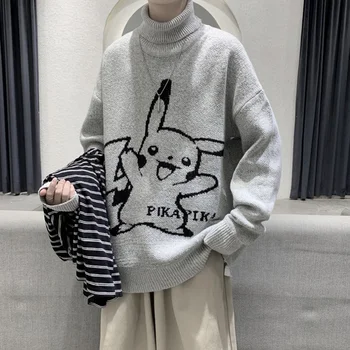 Vysoký golier sveter pánske voľné Hong Kong kórejský Štýl módy osobné pletené klesnutie tričko pribrala jeseň a v zime