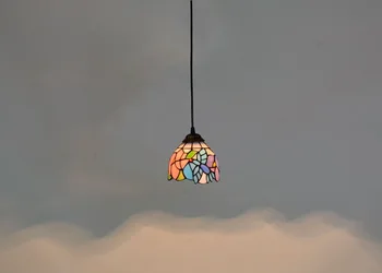 15 cm Tvorivé Tiffany Multi-Farebné Sklo Ročníka, Pastorálna Vták v Pohode Dekoratívne barovým pultom Malé Droplight Americký Štýl Lampa