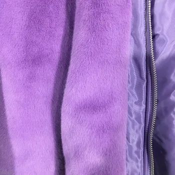 2018 zimné elegantné fialové bombardér bunda ženy vetrovka kabát Veľké skutočný prírodný mýval kožušiny golier w kožušinu Podšívka nepremokavé