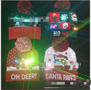 2020 HOT 43 Vzorov LED Vianočné Čiapky Čiapočku Sweater Vianočný Santa Klobúk rozsvieti Pletené Klobúk pre Dieťa Dospelých Na Vianočný Večierok