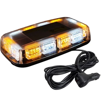 48 LED Bleskom Lampa Top Strechy Blikajúce Núdzové Mini Strobe Svetlo Oranžové a Biele na Vozidlo Ťažné Jeep Strešný Maják