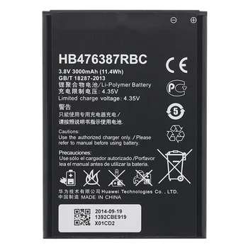 Náhradné Batérie Telefónu HB476387RBC Pre Huawei Honor 3X G750 B199 3000mAh