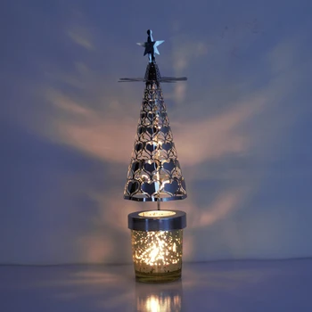 Novo Vianočnej Nálade Tepla-Powered Spinning Candleholder Kovové Rotujúce Svetlo pre Domáce Vianoce, Nový Rok TE889