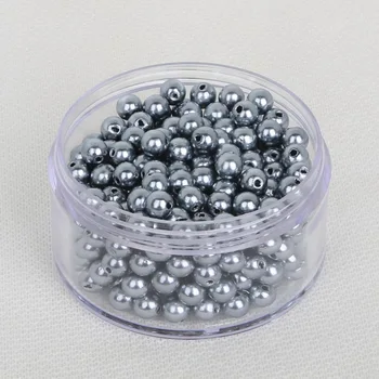 Hot Predaj 4 6 8 10 mm Zmiešané Farby Kolo Imitácia Perly Korálky Pre Šperky, Takže Fit Ručné DIY Náramok Náhrdelník