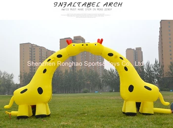 Nafukovacie 6m Oblúky Dve Žirafy Archway, Pre Mš na Zváranie Strany Festivaly Dekorácie S Vzduchu Ventilátor