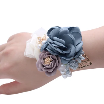 2020 Nové Trendy Dizajn Elegantný Faux Pearl Flower Zápästie Corsage Nevesta Bridesmaid, Svadobné Party Náramok Náramok Šperky Darček
