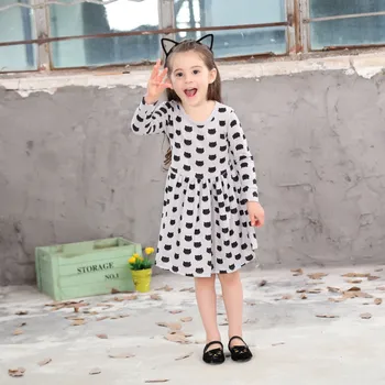 Chlapec dievča šaty letné 2020 vytlačené dlhý rukáv bavlna detské oblečenie