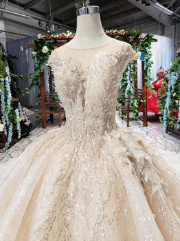HTL495 sexy dlhé svadobné šaty s lukom kvety iskrivý nevesta zvláštne príležitosti šaty s lesk свадебный халат