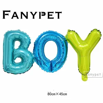 50pcs modrý odkaz chlapec list fóliový balón narodeninovej party dekorácie, detské sprcha 1. bithday globos baloes