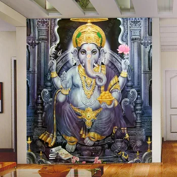 Bacal abstraktných de parede para quarto em 3d Juhovýchodnej Ázie Štýl jogy izba nástennú maľbu, tapety Indický slon boh nástenná maľba tapety