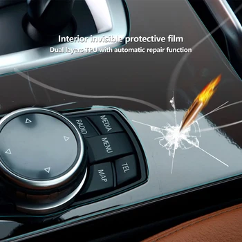 Samoliečby Interiéru Vozidla Priehľadný Ochranný Film Centrálne Riadenie Prevodový Panel Odtlačkový Nálepka pre BMW X3 f25 X4 f26 Príslušenstvo