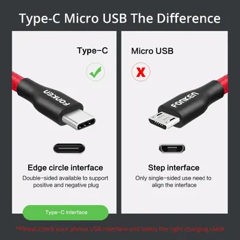 USB C Kábel Rýchlu Nabíjačku Typ C Telefónneho Kábla 2.4 Rýchle Nabíjanie Dátový Kábel Nylon Pletená USB Typ-C Mobilný Telefón Káble