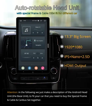 13.3 Palcový 1080P Ownice 1 Din Android 10.0 autorádia forNissan navara D40 2016 2017 GPS Audio Systému, Prehrávač Auto Otočná