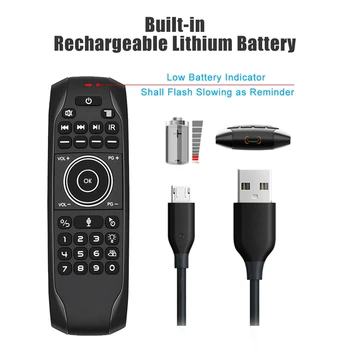 G7V Pro Diaľkové Ovládanie Voice Bezdrôtová Lietajúce Myši & Keyboard Multi-Function Led Podsvietenie USB2.4G Infračervené Vzdelávania