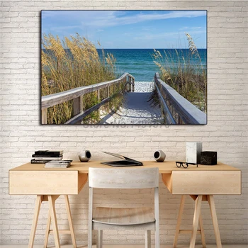 Krajina Moderné Obrazy Pláži Abstraktné Plagát Plátno Minimalistické Umenie Všetkým Obrázok Tlače Obývacej Izby, Spálne Dekorácie
