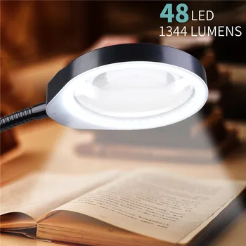 LED Lampy, Lupy otočné Rameno Stolná Lampa Plynulou Stmievanie ,Lupa na čítanie 10X, 5