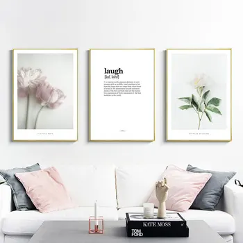 Nordic jednoduché iny kvetín a rastlín frameless plátno na maľovanie Text English domov dekoratívne steny v obývacej izbe umenie plagáty