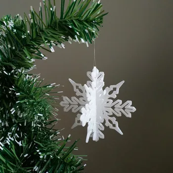 12pcs 10 cm Lesk Falošné Snowflake Očarujúce Biele Vianočný Stromček, Dekorácie, Svadobné Dekorácie Plastové Ornament Pre Mrazené Strany