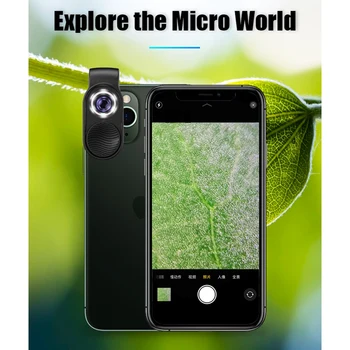 100X Vrecko na Mobilný Telefón Mikroskop s Klip Mini lupu Kompatibilný Smartfón Mikroskopy