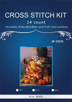 45-55-Vyšívanie, Remesiel Výšivka Počíta Cross Stitch Kit Set olejomaľba zátišie z Kvetov a Ovocia