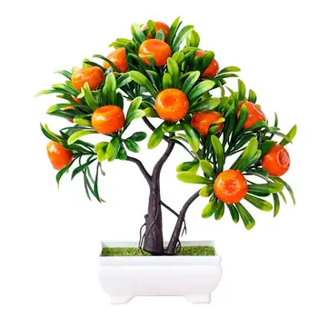 1Pc Umelé Ovocie pomarančovníka Bonsai Home Office Záhrada Ploche Črepníkových Rastlín Strana Dekor Pre Hotel Garden Svadobné Dekorácie