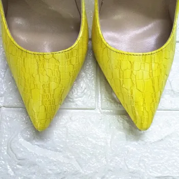 Veľká Veľkosť Sexy Vysoké Podpätky Čerpadlá Ženy Krokodílie Topánky Ženy Pošmyknúť na Sapato Feminino Ukázal Prst Dámy Topánky Zapatos De Mujer