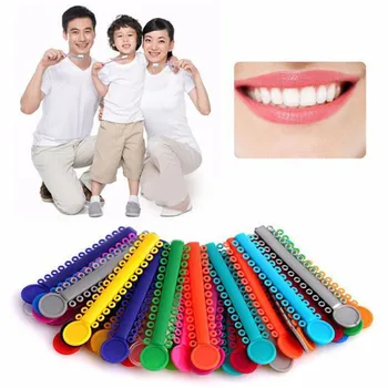 40Pcs / Pack Zubné Ortodontická Materiálov Priehľadná Farba Ligatúru Väzby gumička Elastické Zubár Produkty