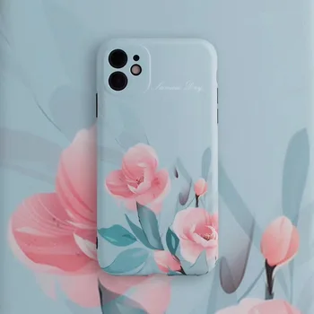 Luxusné Retro Ruže, Kvety umenie modrá Telefón puzdro Pre iPhone 11 Pro Max prípade Roztomilý kryt pre iPhone prípade 11 XR XS X 8 7 Plus SE Prípade