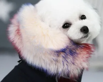 Zimné Psie Oblečenie, Luxusné Umelú Kožušinu Golier Psa Kabát pre Malý Pes Teplé Vetru Pet Vetrovka Fleece Linajkované Šteňa Bunda