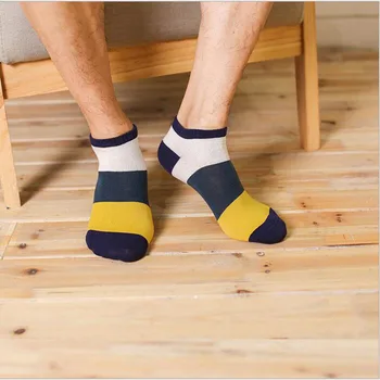 PIER polo ponožky 5 párov kvalitných bavlna prúžok mužov ponožky výšivky loď Meias Bežné Ponožky Úplnej Mens Krátke Ponožky