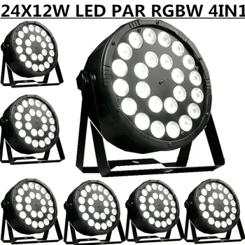 8pcs/ 24X12W LED PAR RGBW 4in1 PAR Svetlá/ disco svetlá dmx512 kontroly, umývanie svetlo fáze par led profesionálne