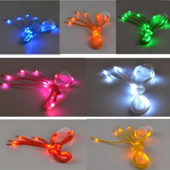 7 Farebné LED Svetlo, Až Šnúrky s 3 Režimami Nylon Led Bleskom Noc Šnúrky Auta