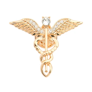 Dr je Dar Lekárske Kovové Kolíky Roztomilý Lekár Sestra Lekárske Zlato Tyče, Asclepius Klasické Šperky Crystal Brošňa Tričko Ženy Darček