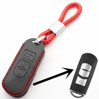 XIEAILI pravej Kože Diaľkové prívesok na 3Button Smart Key puzdro Pre Mazda M3/M5/M6/CX-7 A CX-9 S237