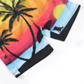 Pánske módne Letné Bežné Plus Veľkosť tlače Tropic Havaj Palm 3D Vytlačené Beach Šortky, Nohavice