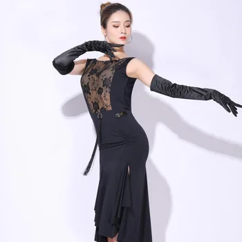 Sexy latinské Tanečné Šaty Pre Lady Praxi Nosia Čierne Šaty Samba Kostým značkové Oblečenie Tanečné Oblečenie Salsa Tanec Nosenie JL2206