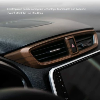 Auto Centrálna Klimatizácia Vietor Zásuvky Panel Palubnej dosky Nálepky Broskyňa póry Dreva Tvarovanie pre Honda CR-V CRV 2017-2020