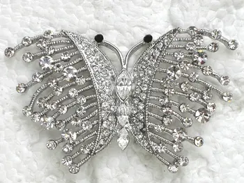 12pcs/veľa Veľkoobchod Crystal Drahokamu Marquise Motýľ Pin brošne C101905