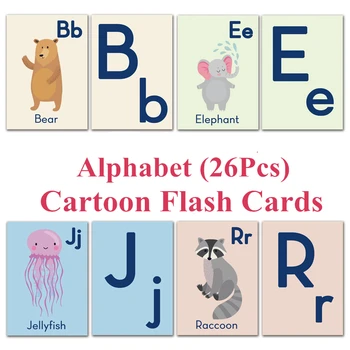 26Pcs/set anglickej Abecedy Cartoon Flash Karty Vzdelávania v Ranom veku Osvietenia Mš Puzzle Karty Vzdelávacie Hračky