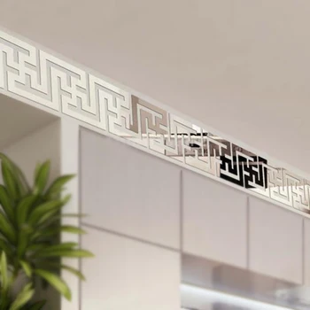 Nové 3D Zrkadlo Nálepky DIY Odstrániteľné Tapety Obchádza Line Samolepky na Stenu Pás Line Wall Kotúča, Obývacia Izba Strop Domova