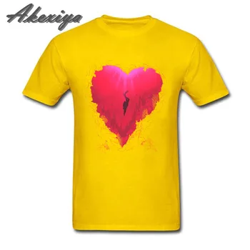 Ponorte sa do svojho srdca muži t-Letné tričko Krátky Rukáv T Shirt Priateľ Darček Valentína predstavovať Jedinečné tričko Euro Veľkosti S-3XL