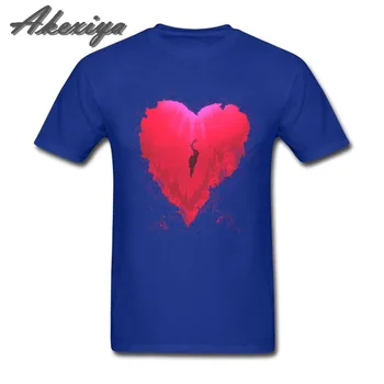 Ponorte sa do svojho srdca muži t-Letné tričko Krátky Rukáv T Shirt Priateľ Darček Valentína predstavovať Jedinečné tričko Euro Veľkosti S-3XL