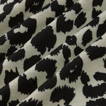 Žena s Dlhými Rukávmi tshirts Tlač Khaki Leopard t shirt Bežné Kolo Golier Nadrozmerná T-Shirt Ženy Základné Klasické Dámske Tričko
