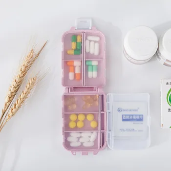 8 Mriežky Pilulku Prípade Pillbox Splitter 7 Dní Týždenne Medicíny Tablet Dávkovač Organizátor Mini Zdravotnícke Súpravy Pilulku Úložný Box Nádoba