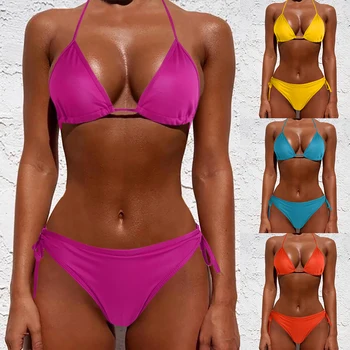 2021 Módy Nové Výbušné Sexy Pokušenie Bikini Tri-bod Plavky Farbou Vysokej Kvality Pohodlné Plavky